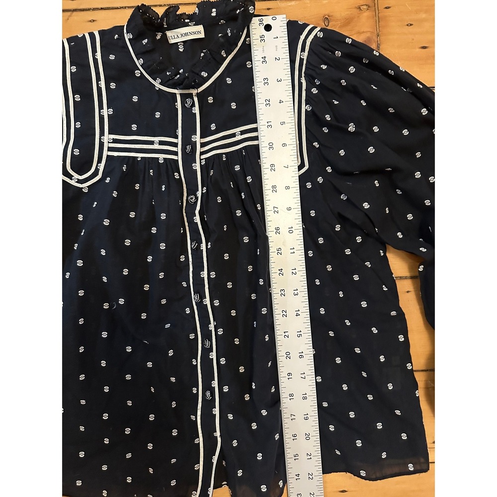 Ulla Johnson *Sold Out* Abigail Black Dot Blouse - Size 4 - Picture 7 of 9